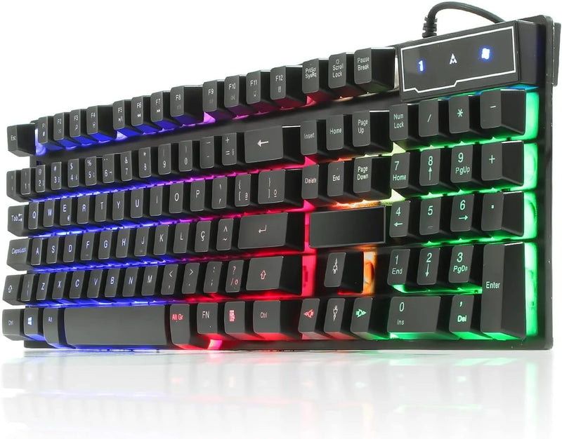 Gamer Keyboard Semi  Mecânico LED  Luminoso ABNT2 Brazil KP-2043/A